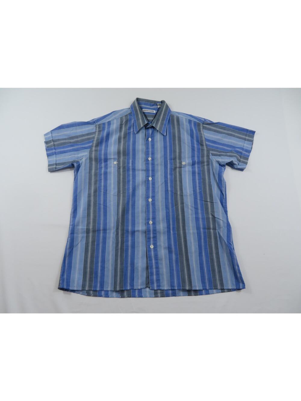 Pierre Cardin Shirt, Blue Striped, Button Down, Sz L 1990s